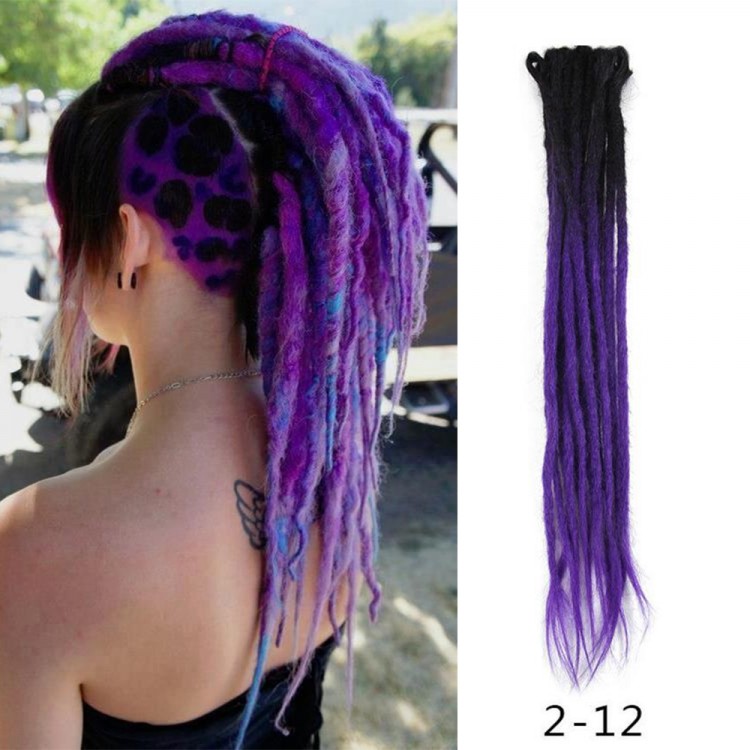 DSoar Black/Purple Crochet Hair Dreadlock Extensions