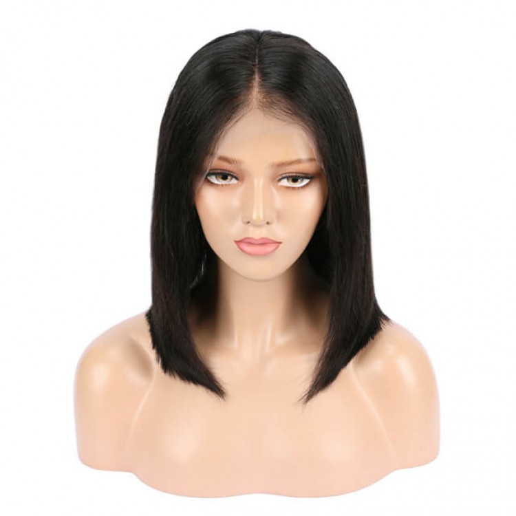 Middle Part Short Straight Lace Front Bob Wig