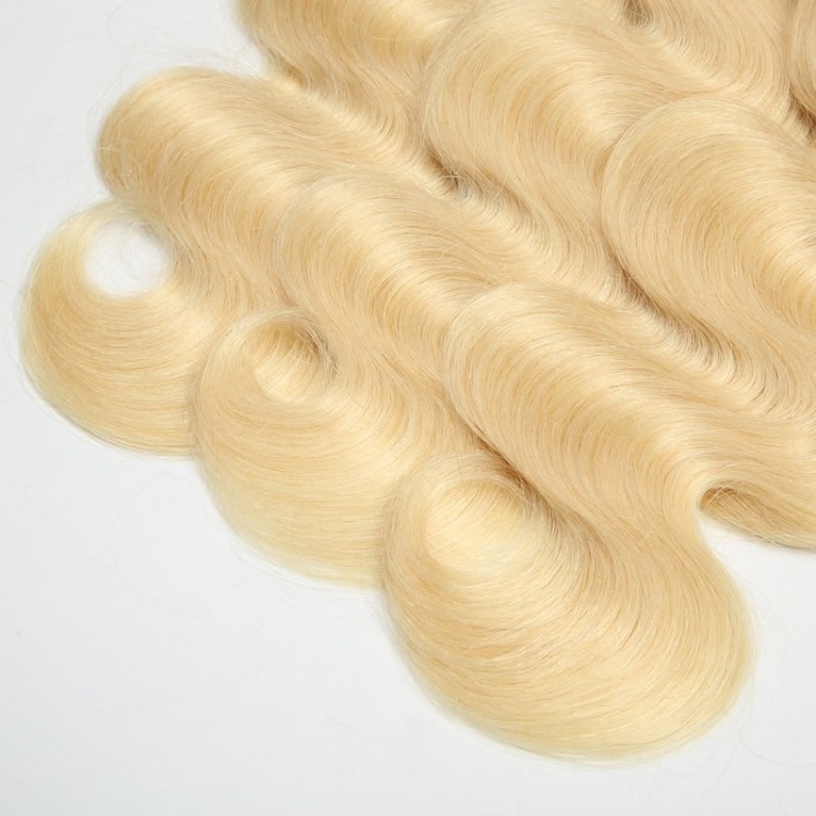 613 Blonde Lace Closure With 3 Bundles