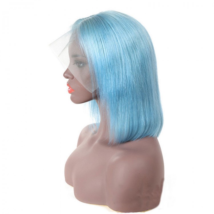 Dsoar Hair Sky Blue Short Bob Wig Lace Front Wigs Human Hair | Dsoar Hair