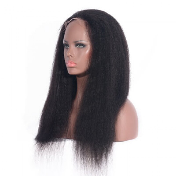 Pre-Plucked Kinky Straight Full Lace Wig With Baby Hair