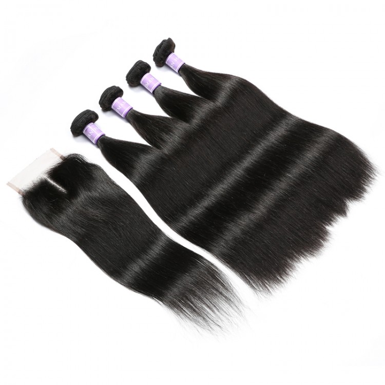 remy hair 4 bundle deals with closure