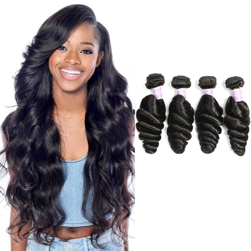 Malaysian Remy Human Hair Loose Wave for African Black People 4 Bundles |  DSoar Hair