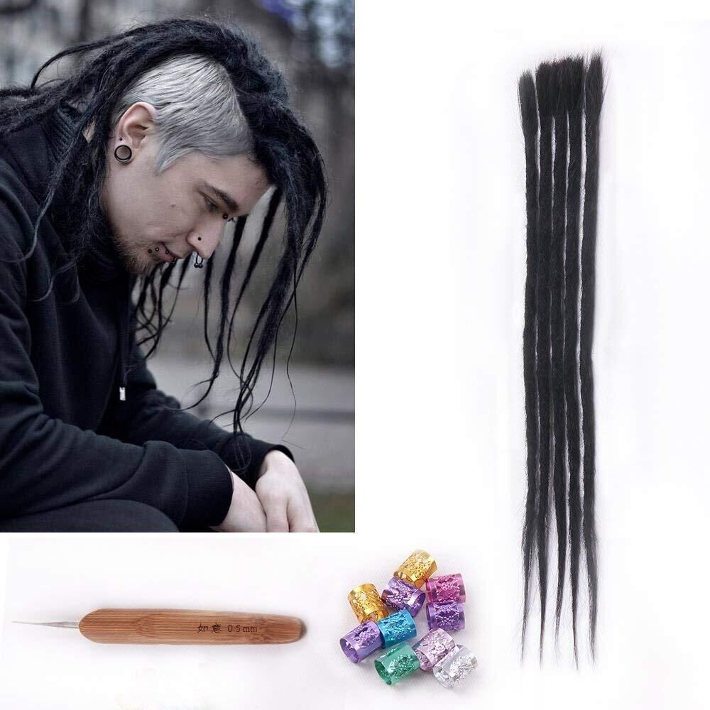 DSoar Crochet Dreads Human Hair Dreadlock Extensions For Men 30PCS 20 inch  | DSoar Hair