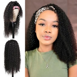 Dsoar Hair High Qualiy Headband Wigs Kinky Curly Human Hair Natural Color for Black Women 
