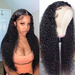 DSoar Hair Long Jerry Curly 13x4 Lace Front  Human Hair Wig