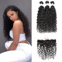 Natural Wave 3 Bundles And Lace Frontal