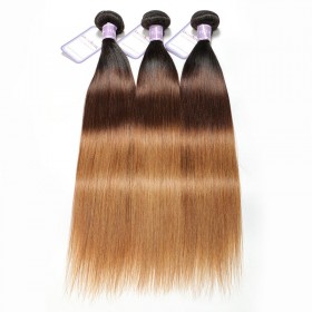 DSoar Hair 3Pcs/Lot Three Tone Ombre Straight Virgin Hair T1B/4/27